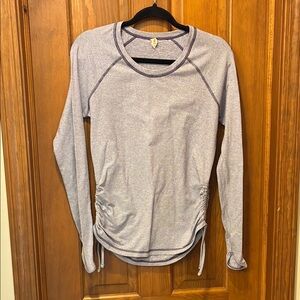 Lucy Tech Women Ruched Dashing Striped  Long Sleeve Running Top M ☀️